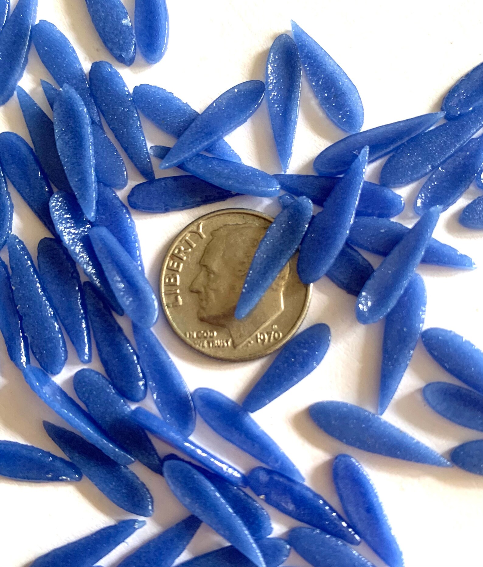 COE 96 fused glass flower petals 5/8 inch medium blue pack Etsy