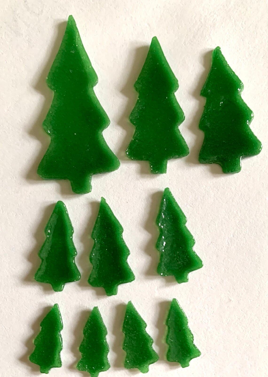 COE 96 fused glass tree collection of various sizes green Etsy