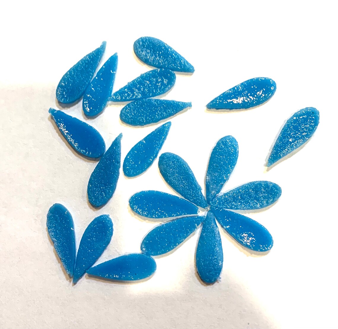 COE 96 fused glass flower petals 3/4 inch blue pack of Etsy