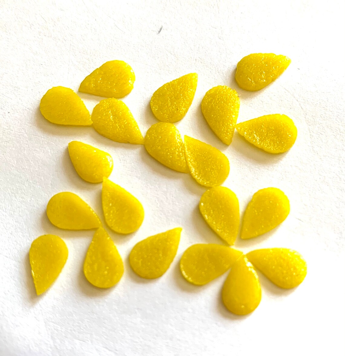 COE 96 fused glass flower petals 3/8 inch yellow pack of Etsy