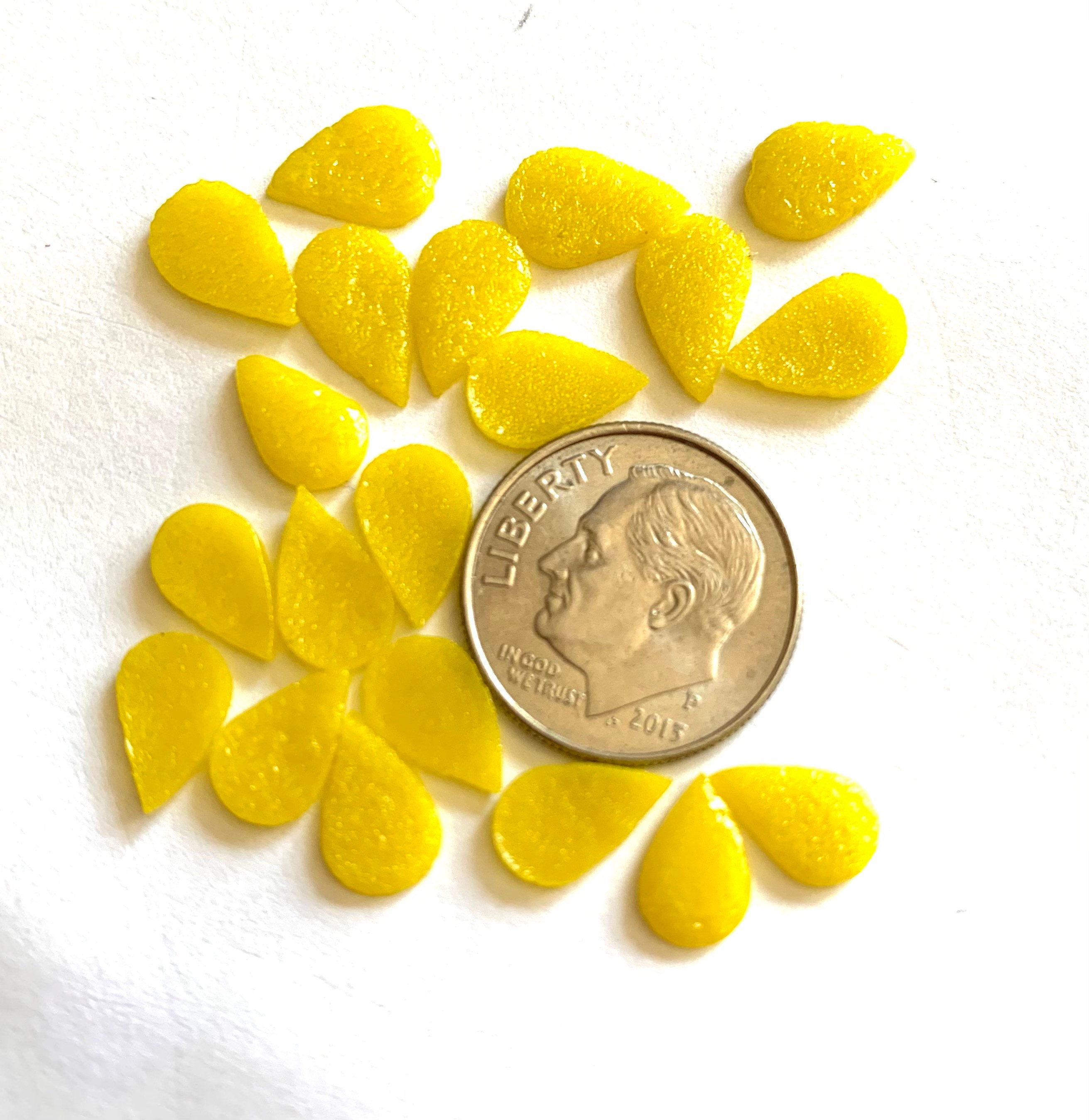 COE 96 fused glass flower petals 3/8 inch yellow pack of Etsy