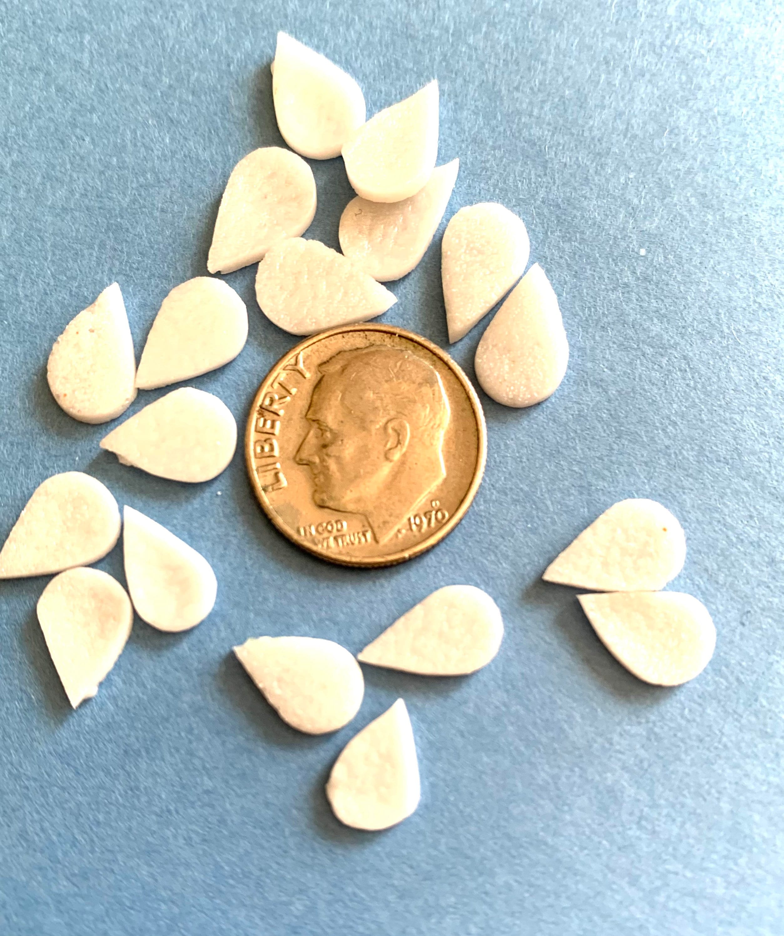 COE 96 fused glass flower petals 3/8 inch white pack of 18 Etsy