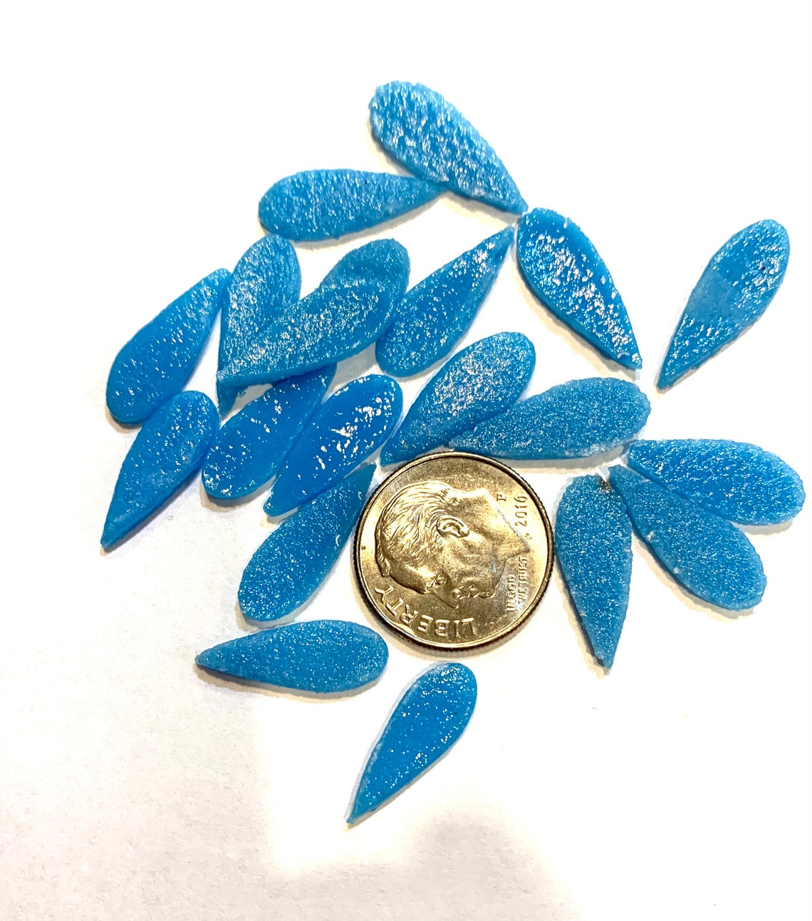 COE 96 fused glass flower petals 3/4 inch blue pack of Etsy