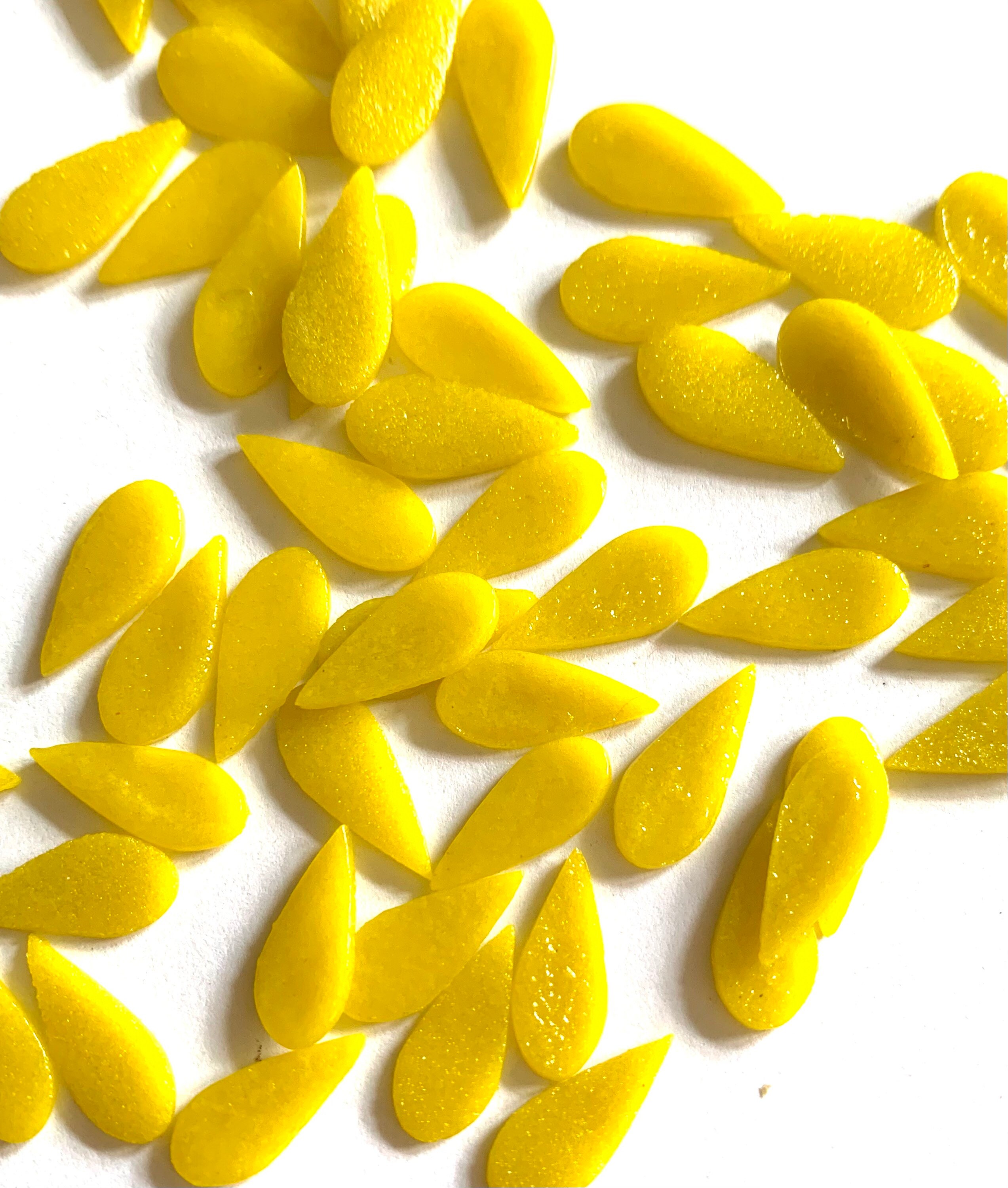 COE 96 fused glass flower petals 5/8 inch yellow pack Etsy