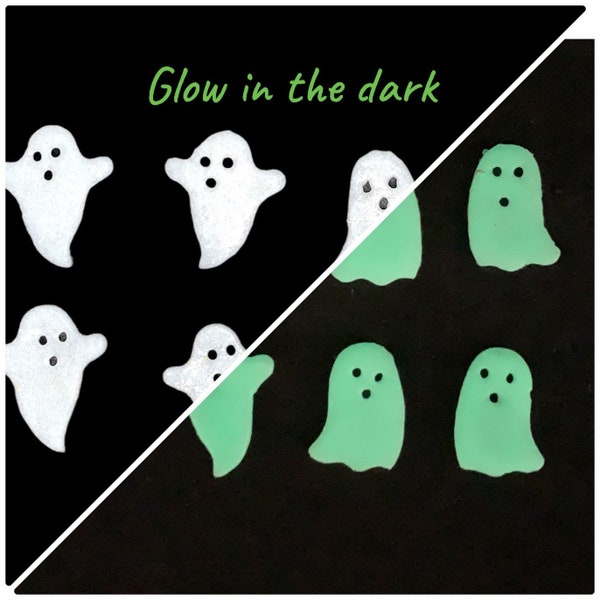 COE 96 fused glass Glow in the Dark - ghosts - pack of 9