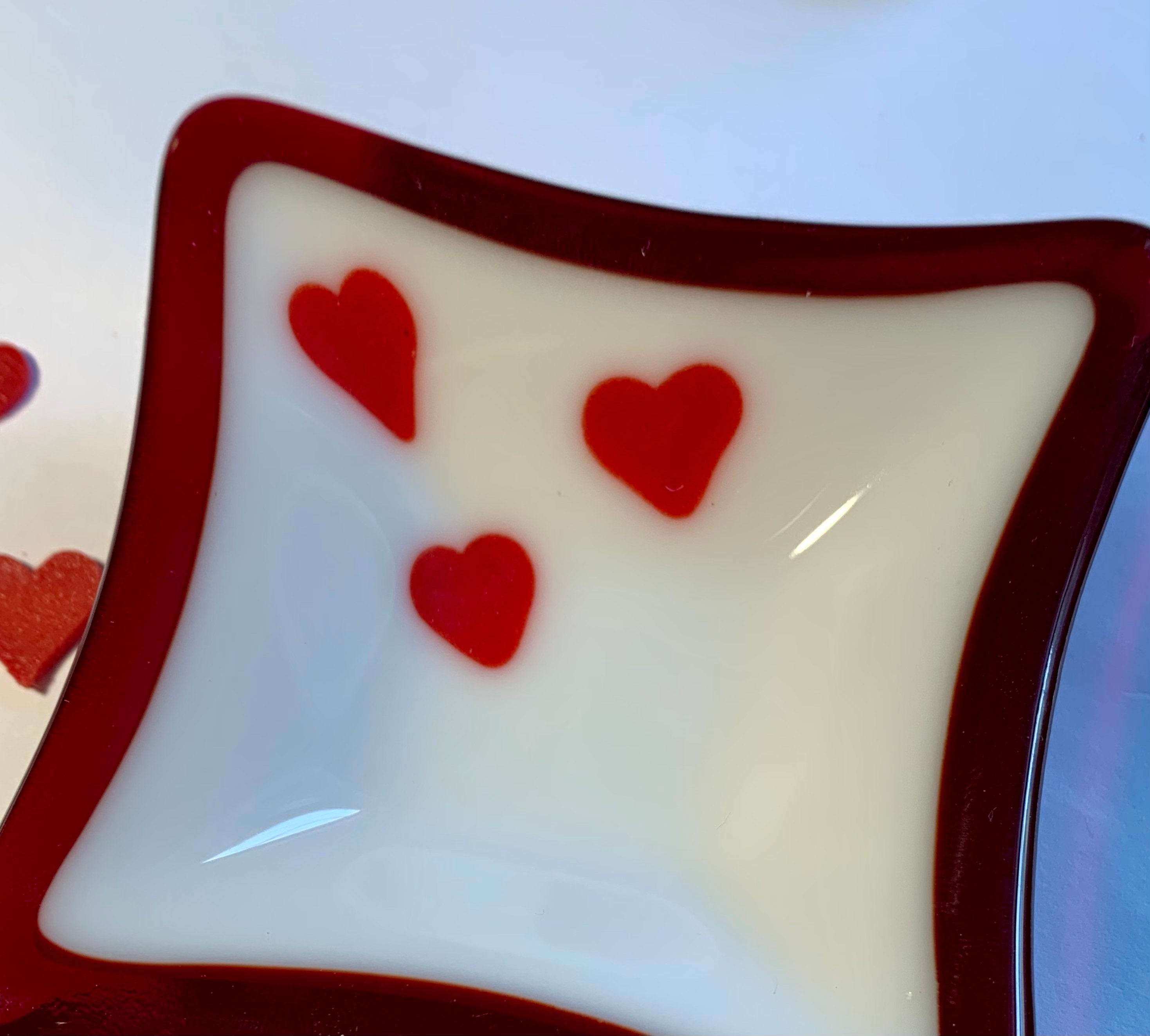 COE 96 Fused Glass Hearts Opaque Red 1/2 Inch Pack of 14 Etsy
