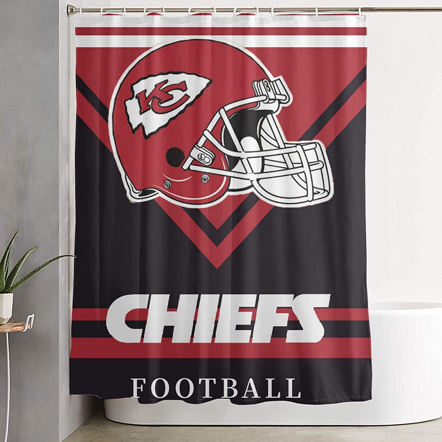 Kansas City Chiefs Shower Curtain Bathroom Curtain Kansas Etsy