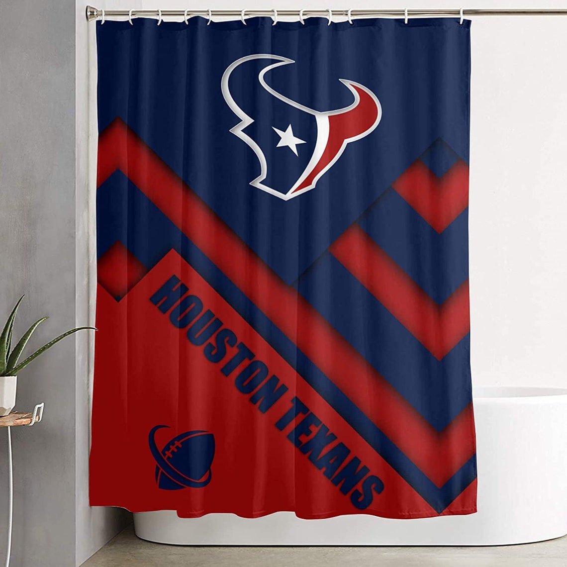 Houston Texans Shower Curtain Bathroom Curtain Houston Etsy
