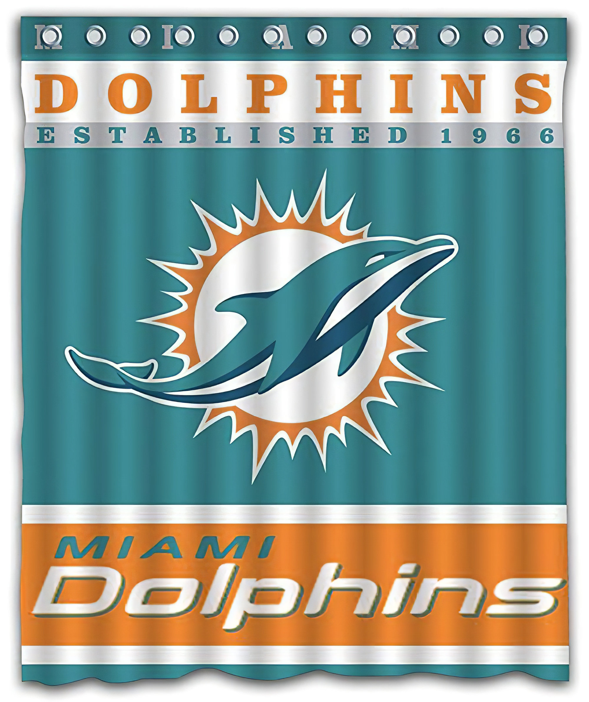 Miami Dolphins Shower Curtain Bathroom Curtain Miami Etsy