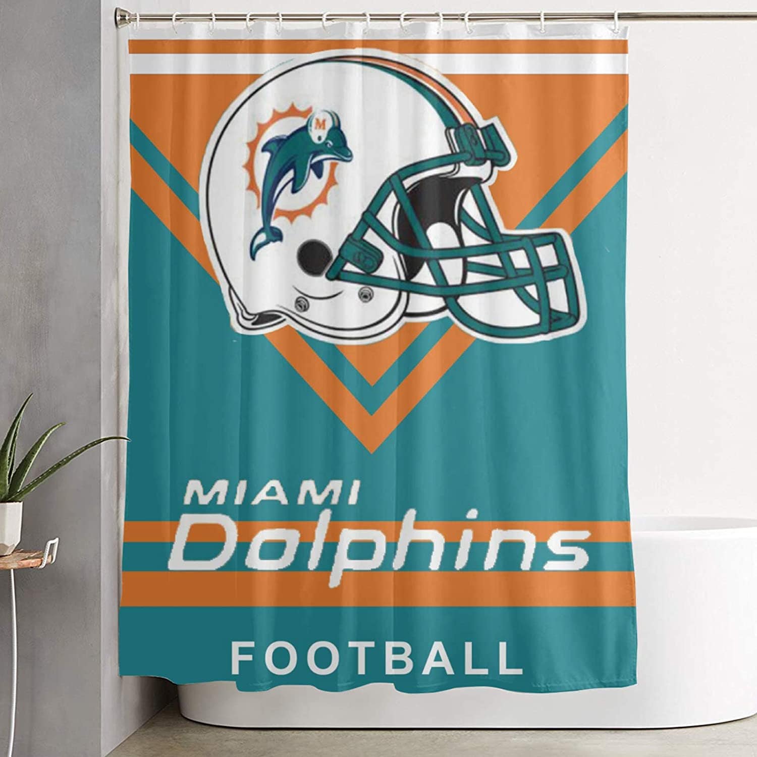 Miami Dolphins Shower Curtain Bathroom Curtain Miami Etsy