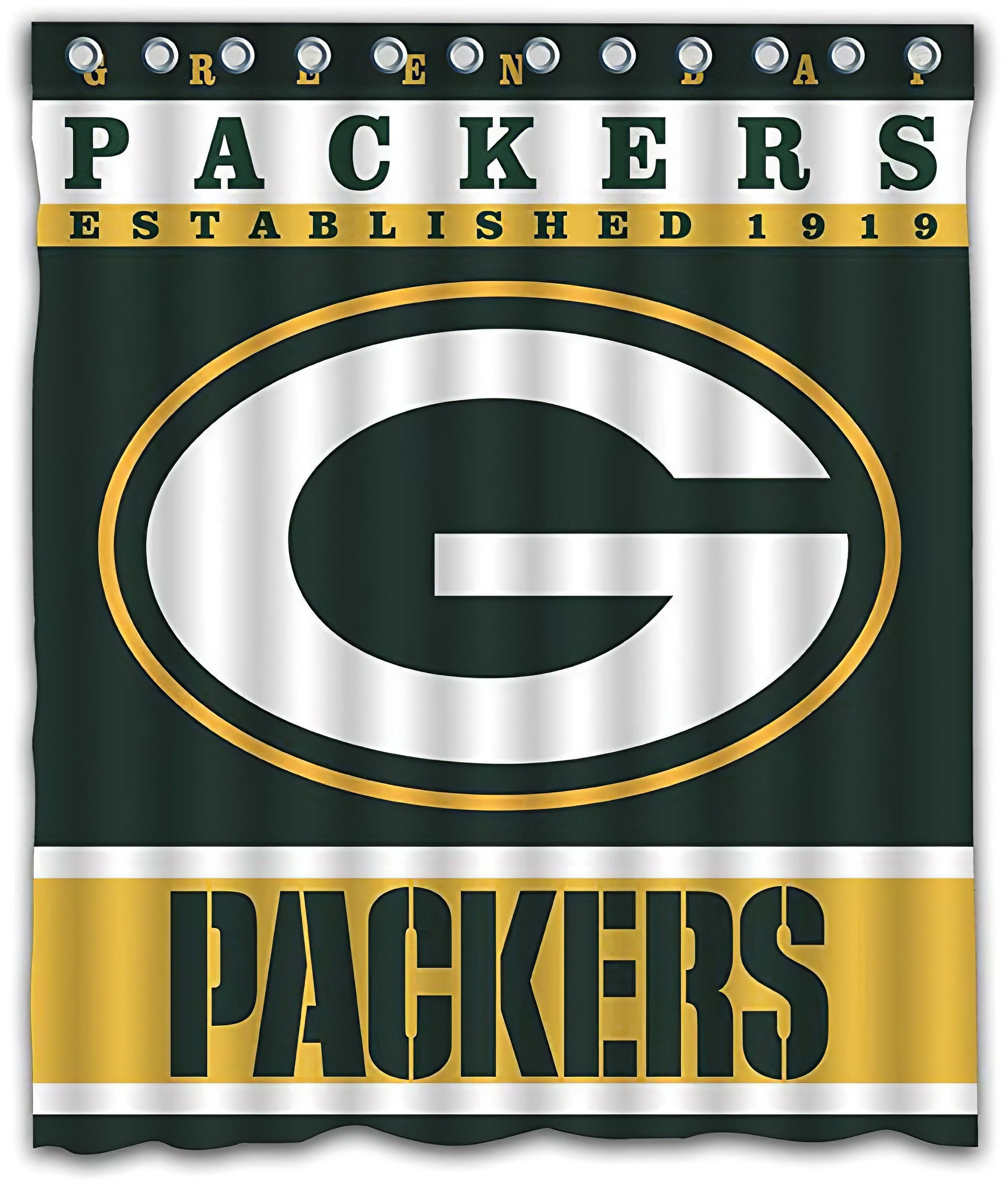 Green Bay Packers Shower Curtain Bathroom Curtain Green Bay Etsy