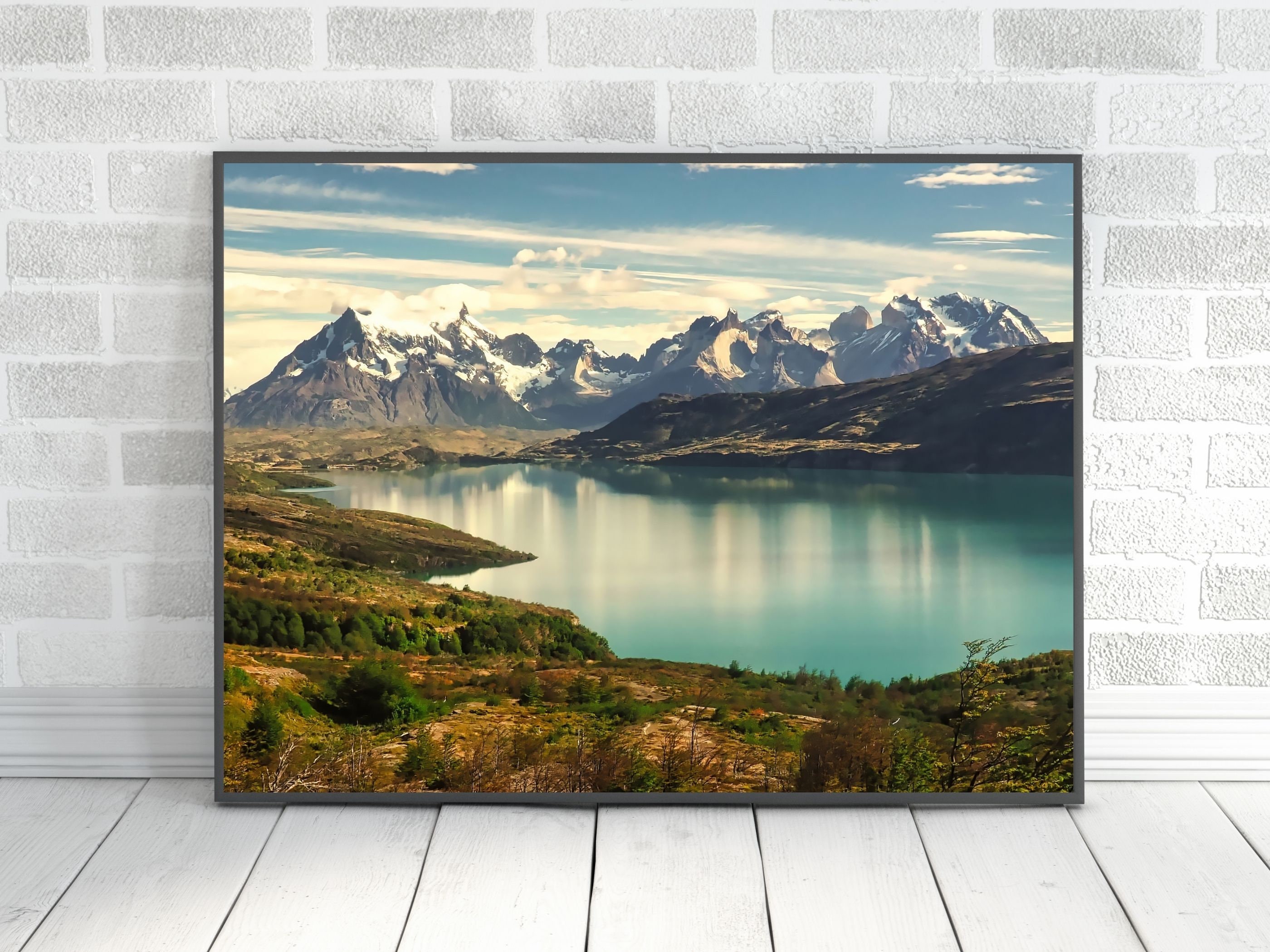 Torres Del Paine Patagonia Chile Canvas Leather Print/large 