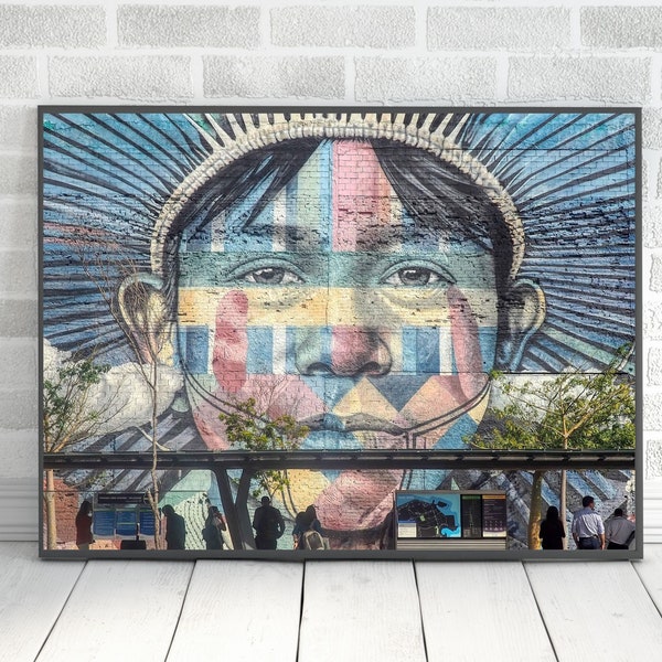 Eduardo Kobra Mural Digital Download - Graffiti Art Wall Art - Mural de Etnias Photograph - Quality Digital Brazil Wall Decor