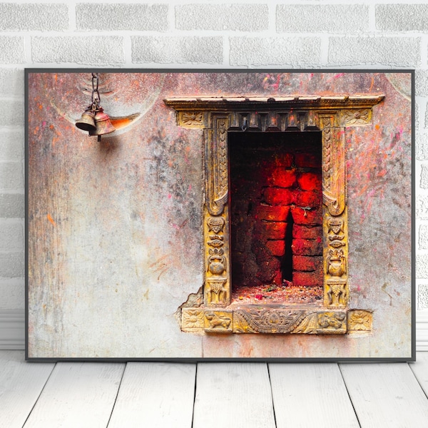 Buddhist Shrine Printable - Nepal Digital Download - High Quality Wall Art - Temple Digital Art - Travel Photo Nepal - Himalayan Wall Decor