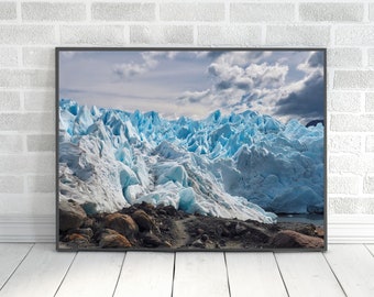 Patagonia Glacier - Digital Download - Blue Ice - Perito Moreno Argentina - Patagonia Printable Wall Art - Glacier Art Print