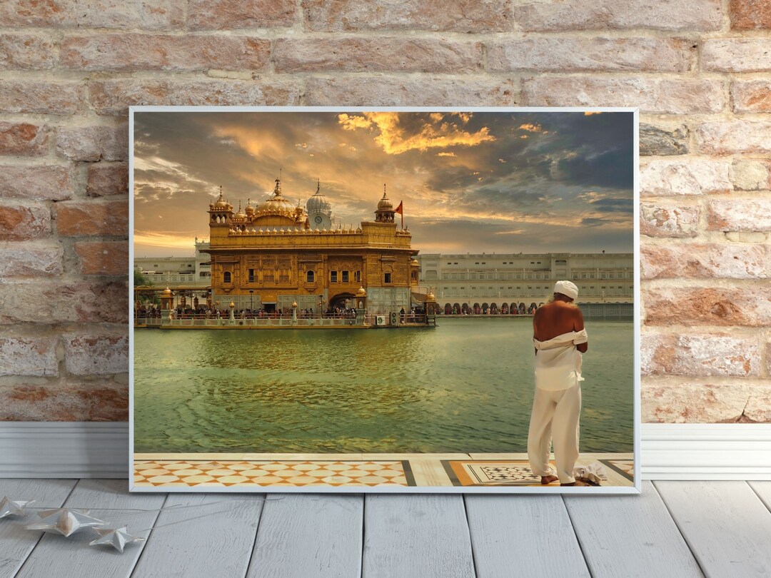 Golden Temple Digital Art Print Sikh Art Amritsar India Travel Photo