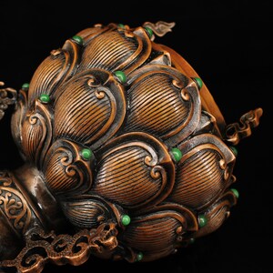Ancient China Pure Copper Red Copper Hand-carved Statue of Auspicious ...