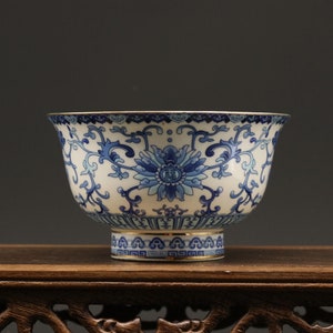 Blue and white porcelain lotus twig bowl antique collection porcelain home decoration