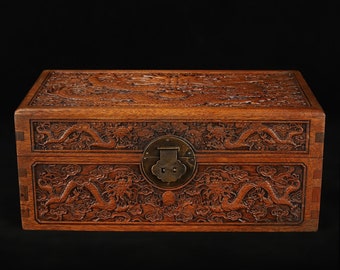 Chinese Antique Carved Rosewood dragon pattern Boxs ornaments, Precious and Exquisite,Worth Collecting