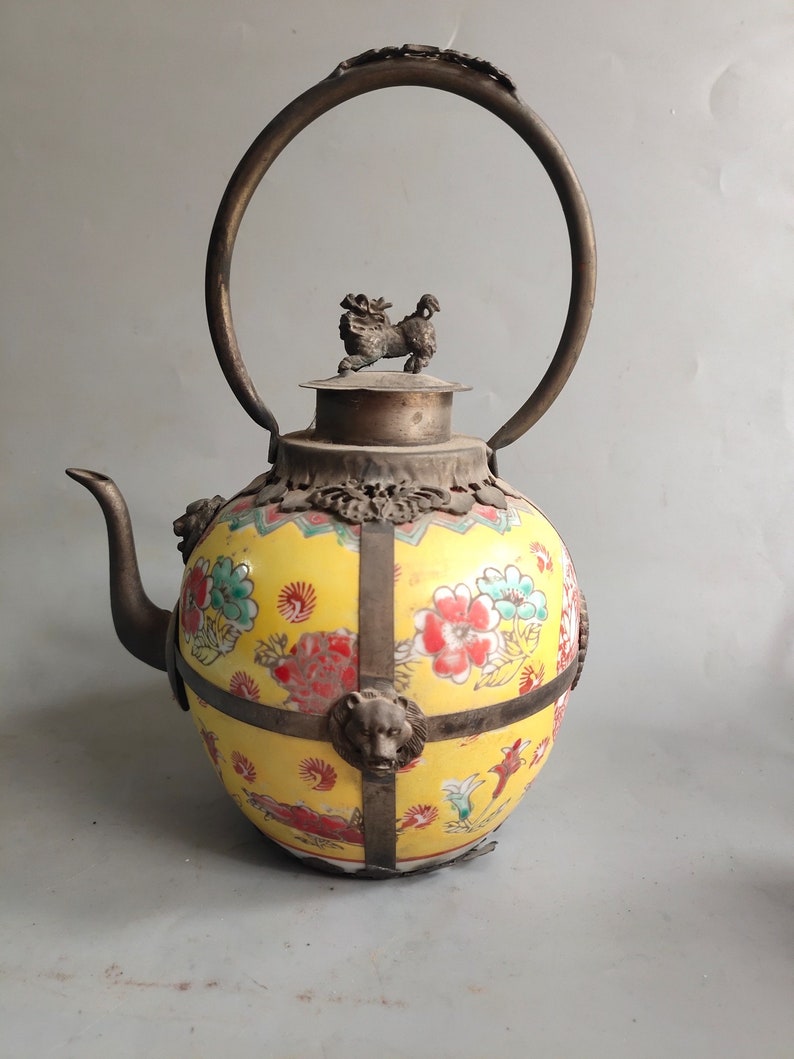 Sous-traitance chinoise dornements de pots en porcelaine de théière tibétaine Précieux pour la collection image 1