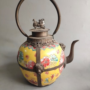 Sous-traitance chinoise dornements de pots en porcelaine de théière tibétaine Précieux pour la collection image 3
