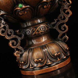 Ancient China Pure Copper Red Copper Hand-carved Statue of Auspicious ...
