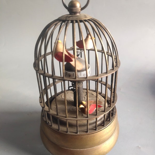 Early collection of pure copper inlaid Cloisonne bird cage hand carving is worth collecting