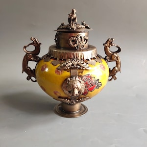 Collection Chinese ceramics outsourcing pure copper handmade incense burner