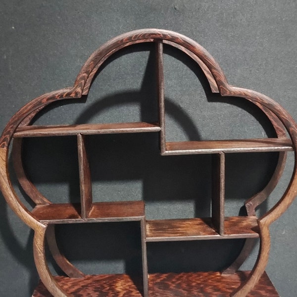 Chinese antique natural rosewood bogu frame vase shape display stand pure hand-carved