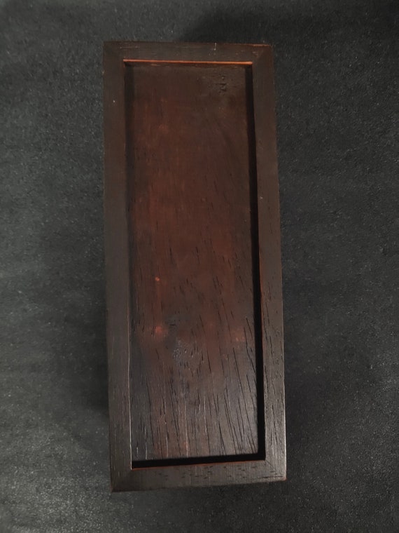 Chinese antique natural rosewood box inlaid with … - image 7