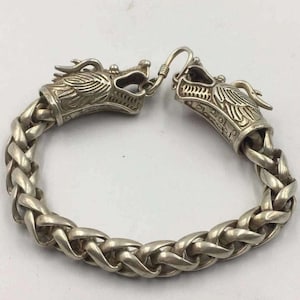 China Tibetaans zilveren armband handwerk draak Miao zilveren armband heren cadeau