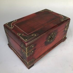 Chinesische antike Rosenholz handgeschnitzte ausgelagerte Kupfer exquisite Schachtel, Schmuckbox, Aufbewahrungsbox kann gesammelt und verwendet werden