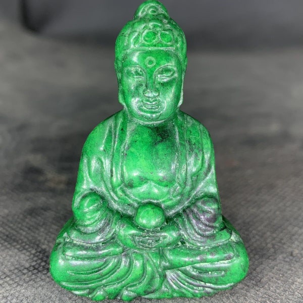 collect natural jade pure hand-carved Buddha statue