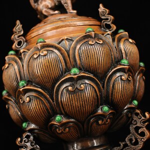 Ancient China Pure Copper Red Copper Hand-carved Statue of Auspicious ...