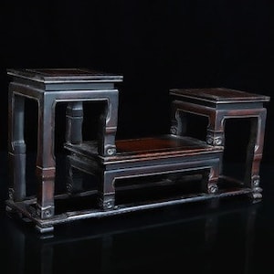 Chinese antique natural rosewood bogu frame vase shape display stand pure hand-carved rare, exquisite and precious