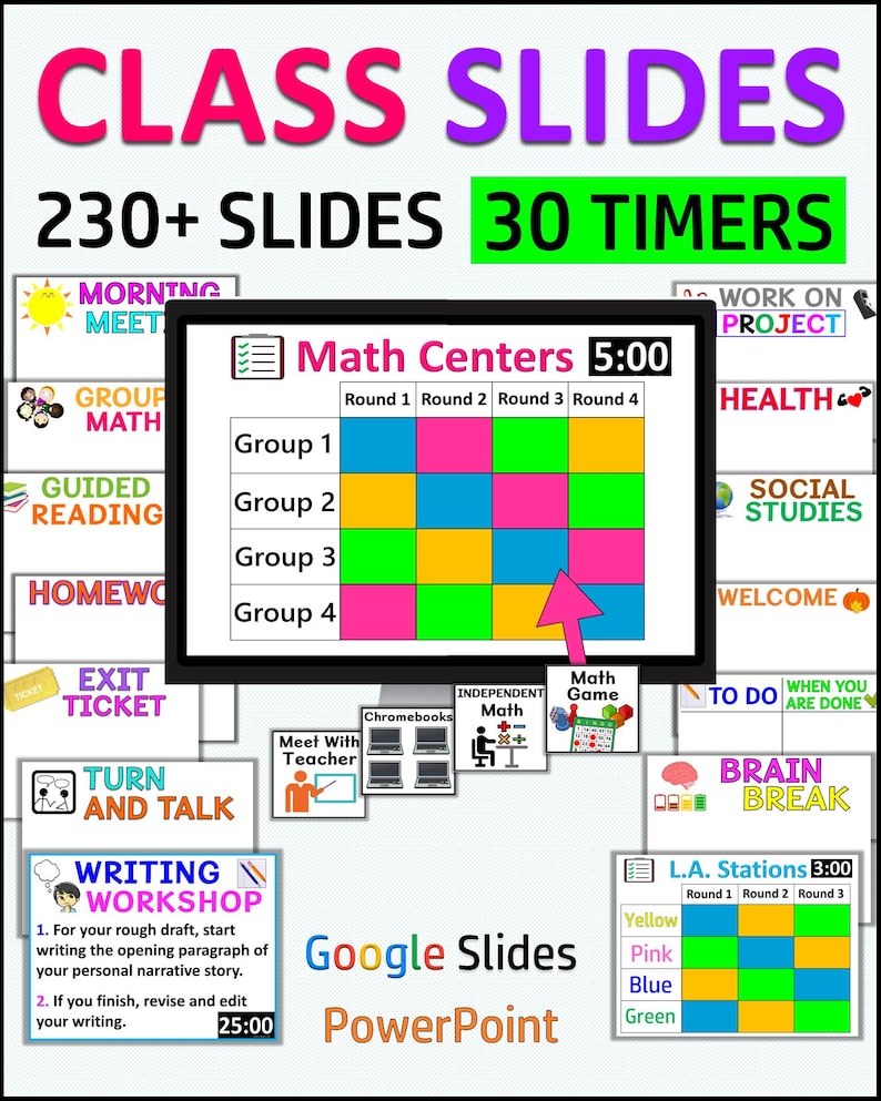 Classroom Slides With Timers, Daily Google Slides, Templates for Class ...