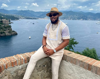 Custom Made African Men's Suit, Traditional Wedding Outfit