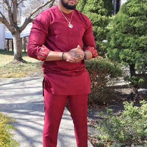 Best of African men outfits 2021,African men cultural outfits ,African traditional clothes,Mens kaftan,special occasion suit, African suits image 3