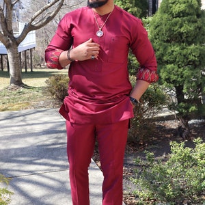 Best of African men outfits 2021,African men cultural outfits ,African traditional clothes,Mens kaftan,special occasion suit, African suits image 1