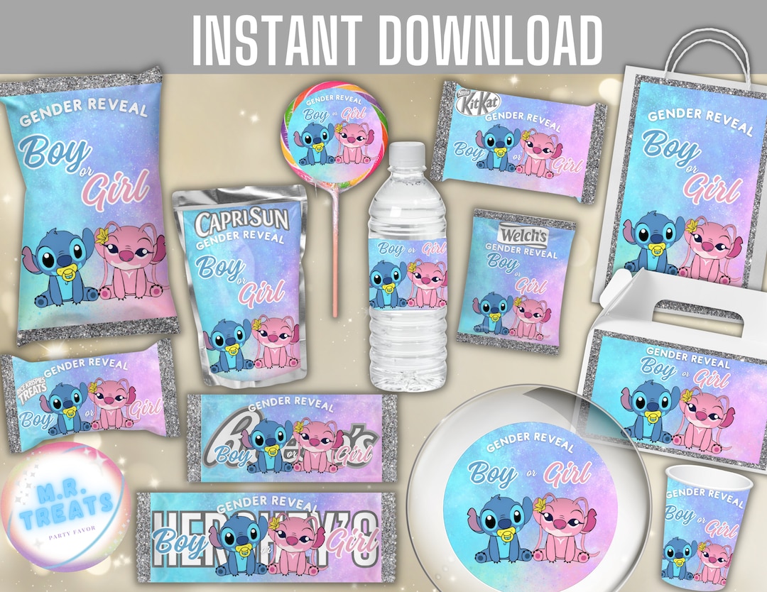 Stitch and Angel Gender Reveal Theme Cadeaux d'anniversaire