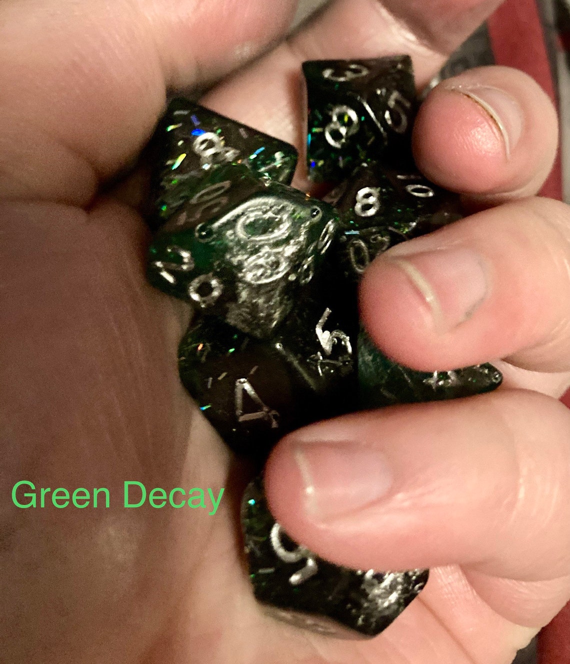 CUSTOM DnD dice commission order polyhedral 7 dice set Etsy