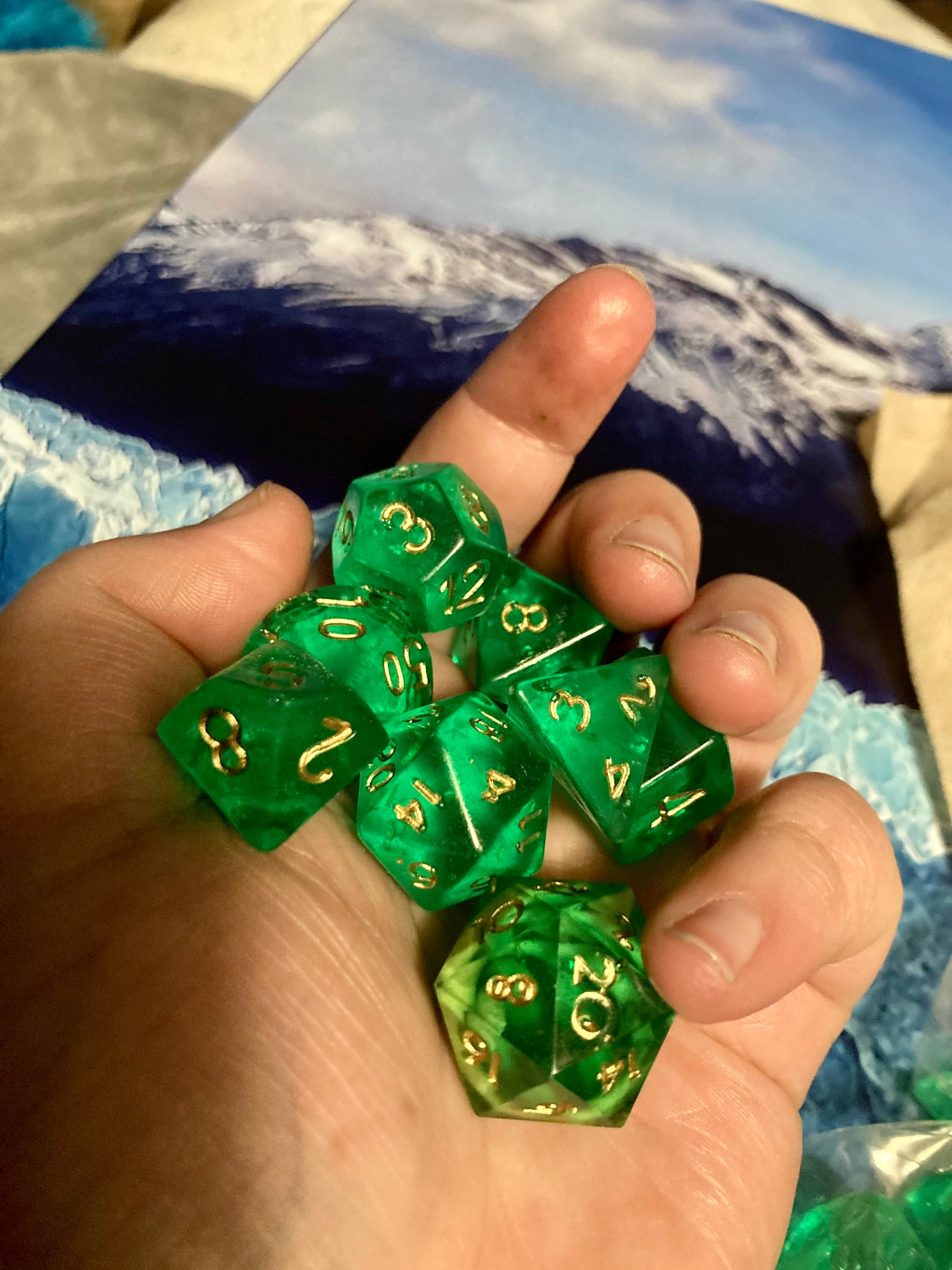 Gelatinous Cube CUSTOM 8 Dice Polyhedral Dnd Resin Dice Sets Etsy