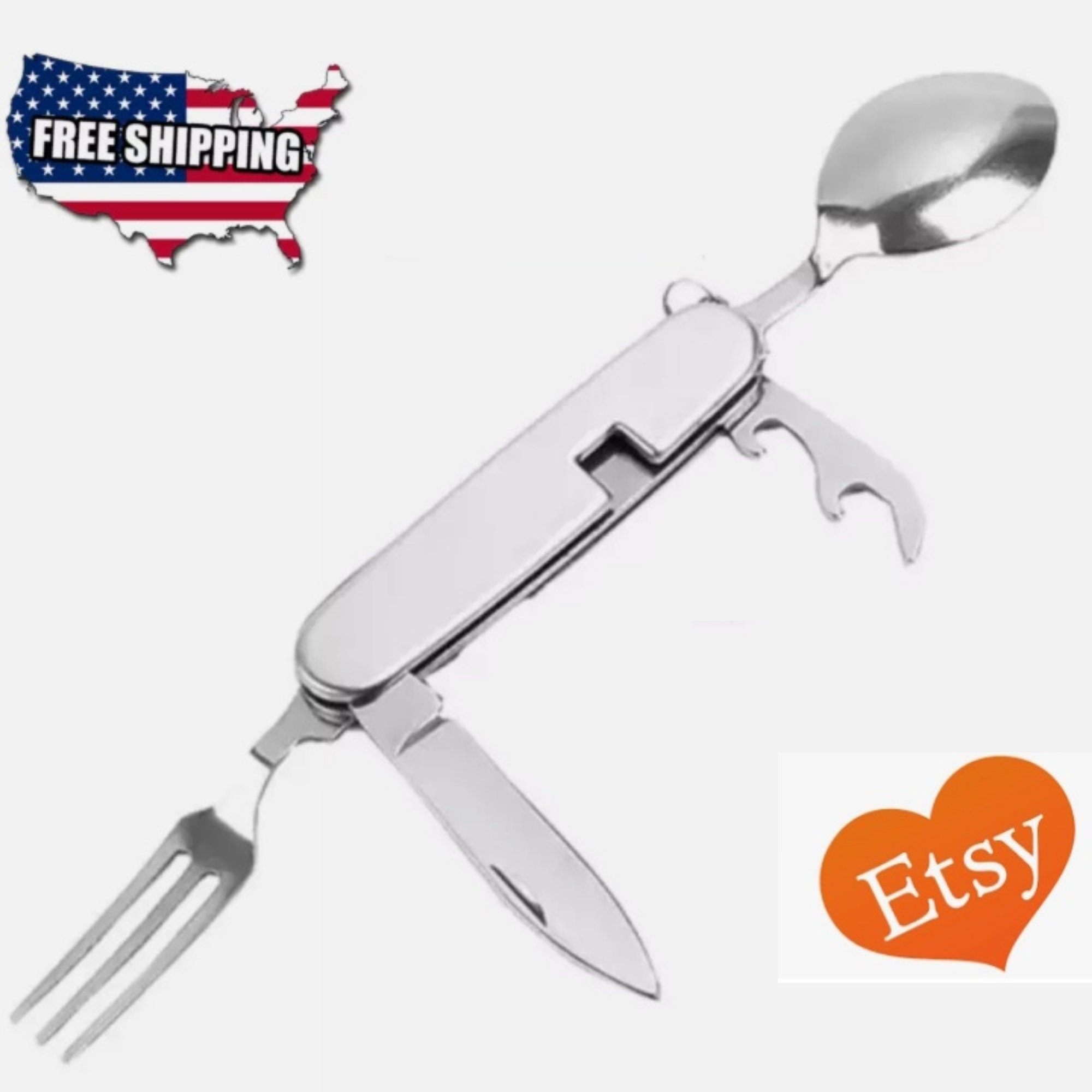 Camping Eating Utensil Set Folding Travel Fork/Spoon/Knife Etsy