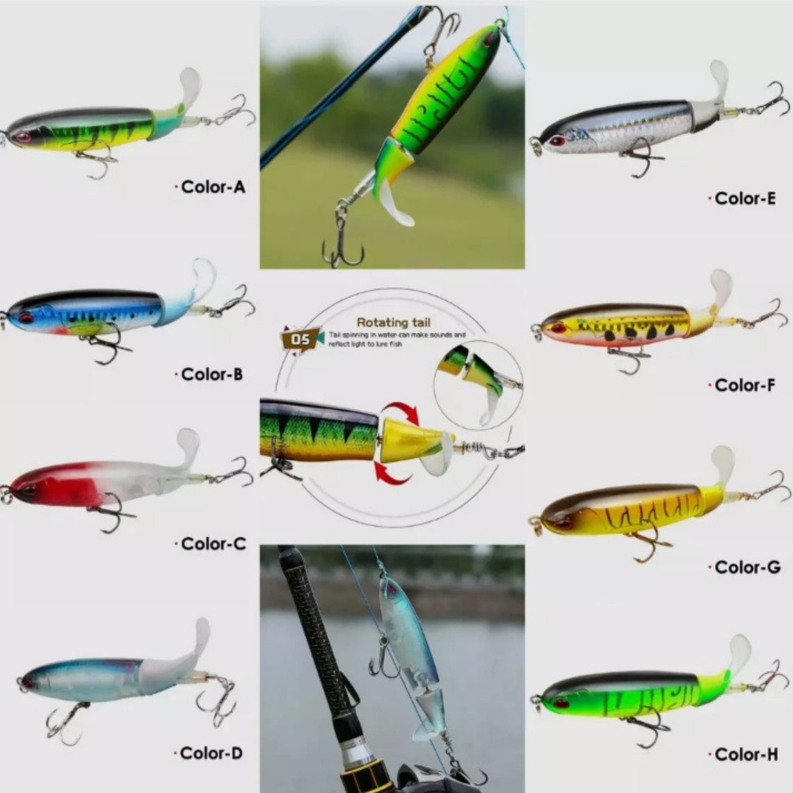 NUEVO Whopper Plopper 100 Top Water Prop Bait Lure 1/2 oz. Etsy España