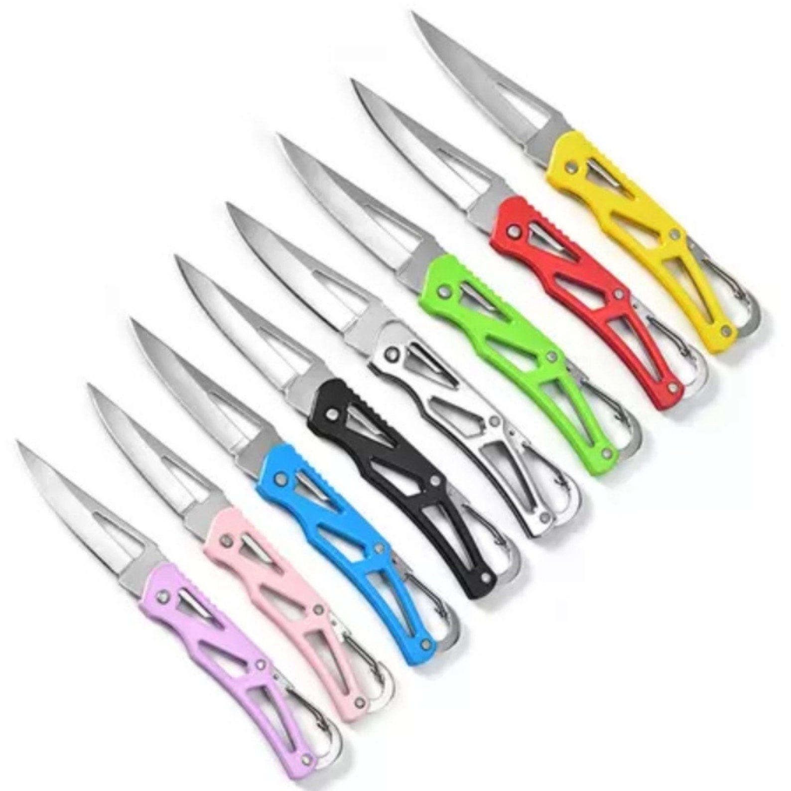 Mini Folding Keychain Pocket Knife Camping Fishing Utility Etsy