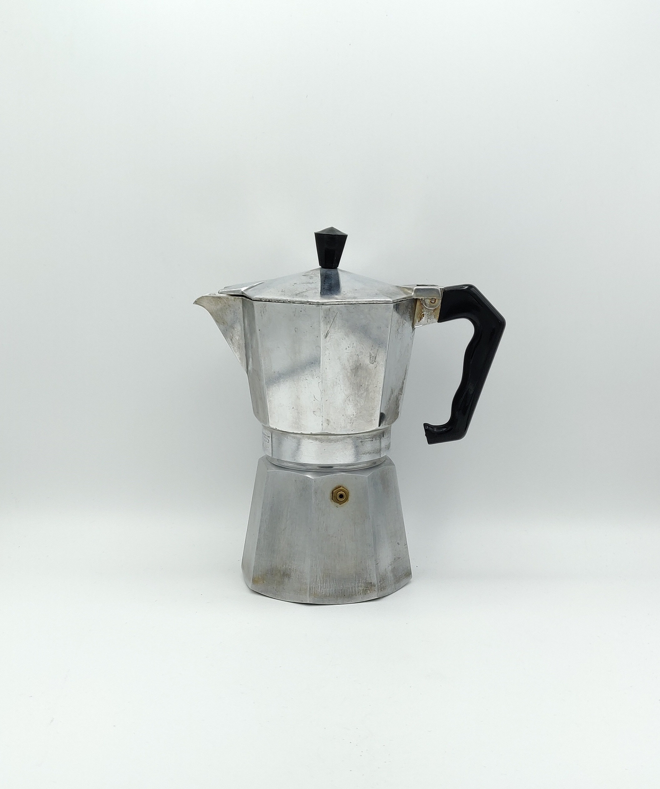 Bialetti Junior Express VTG Coffee Maker 1-Cup Stovetop Home/Camper  Silver-Italy