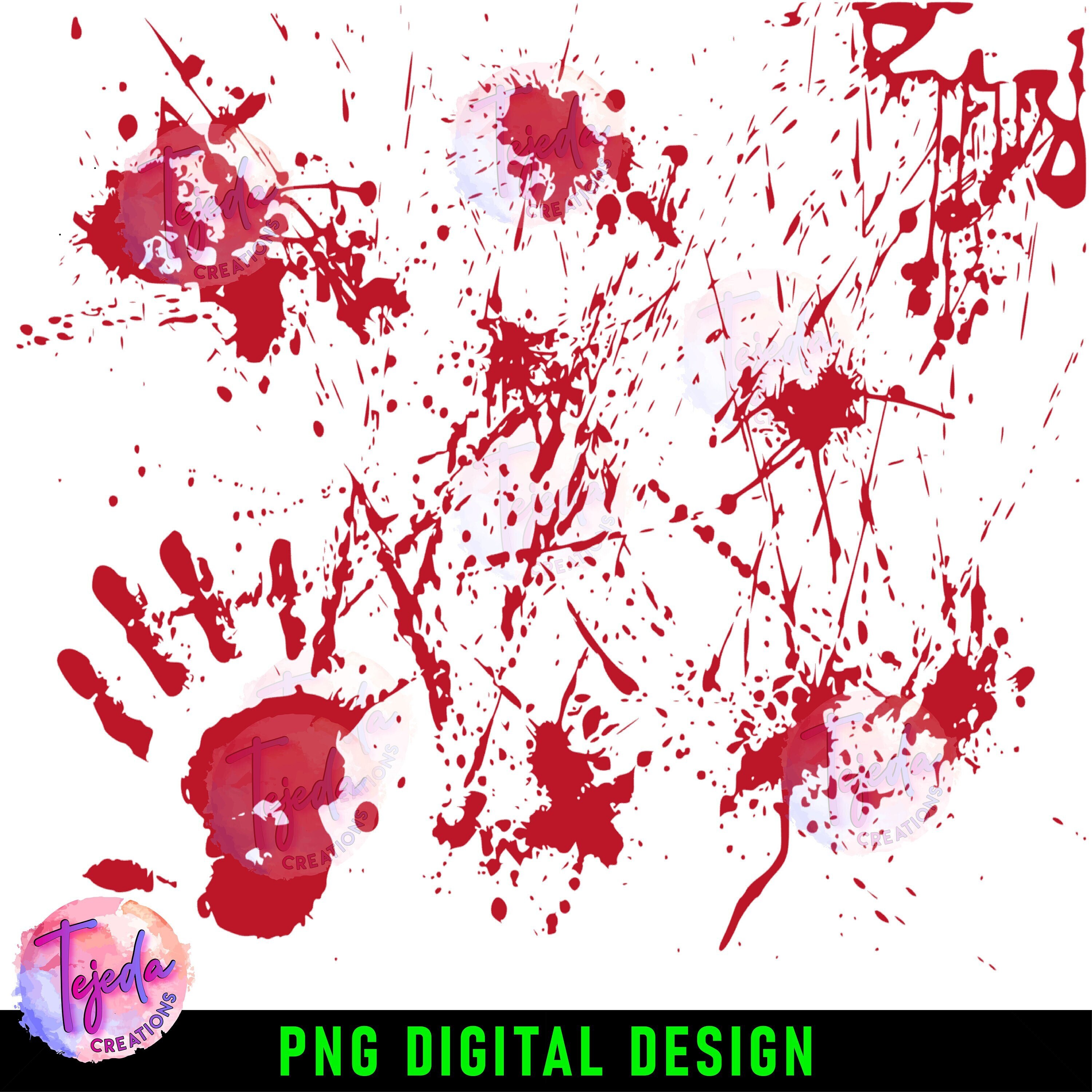 Bloody hand print/ Blood splatter PNG Digital Design PNG file | Etsy