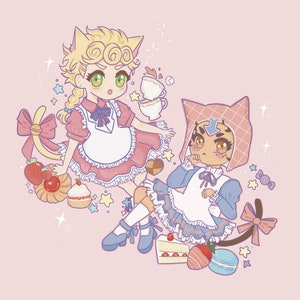 Giorno and Mista Catboy Maid Charms