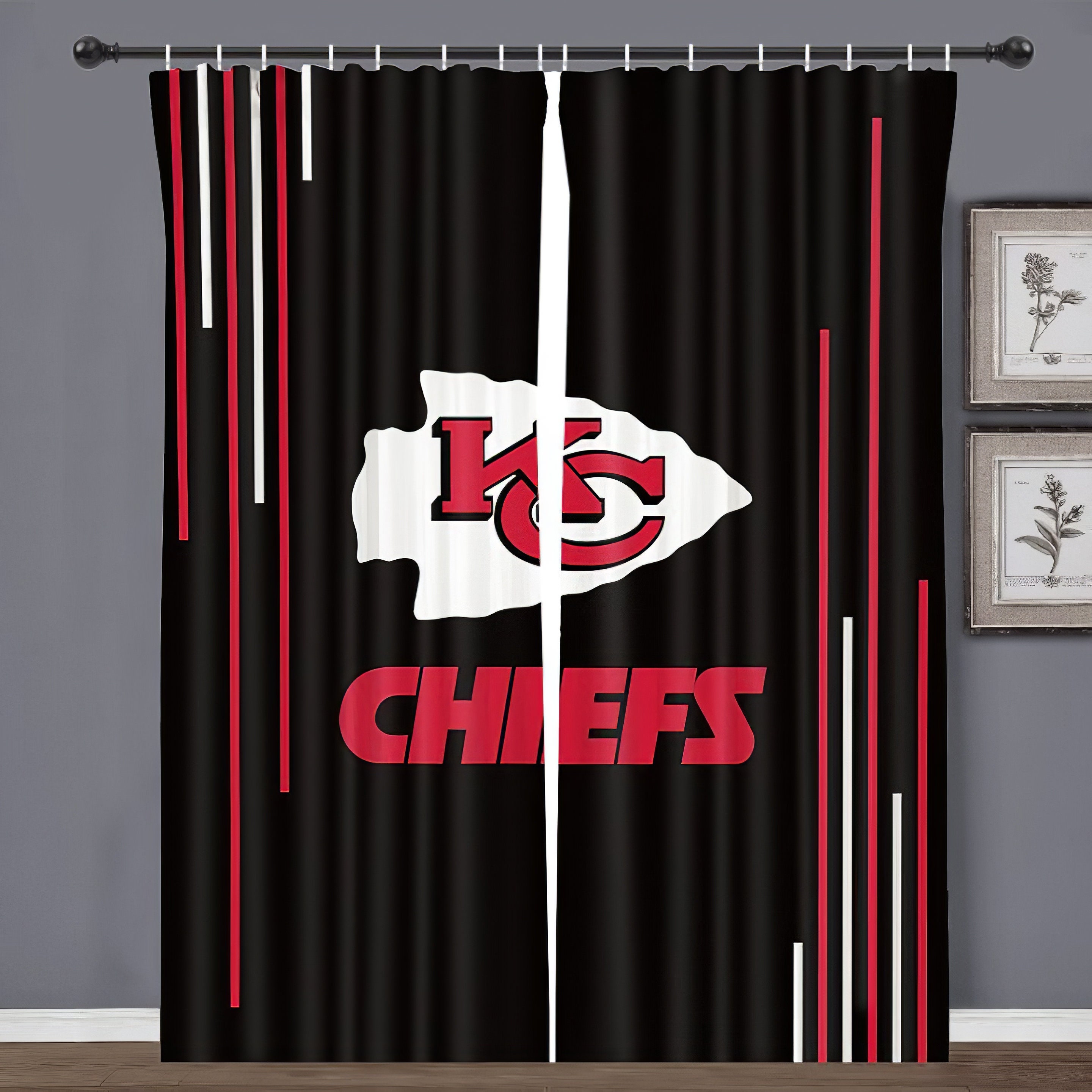 Kansas City Chiefs Curtains Living Room Window Curtains Etsy