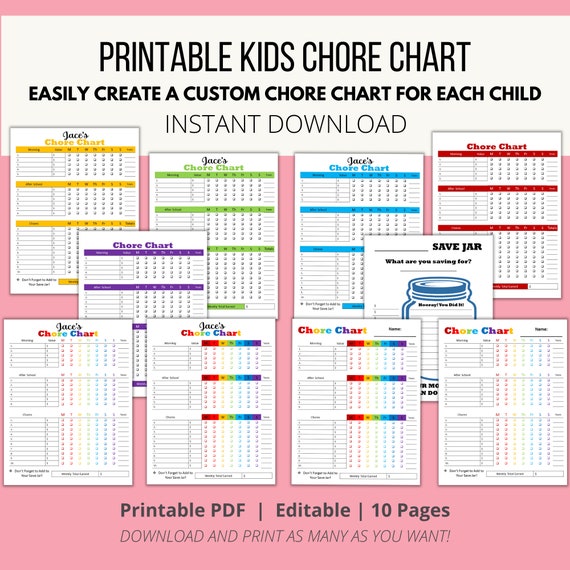 Chore Chart Reward Chart Chore Chart for Kids Behavior Etsy